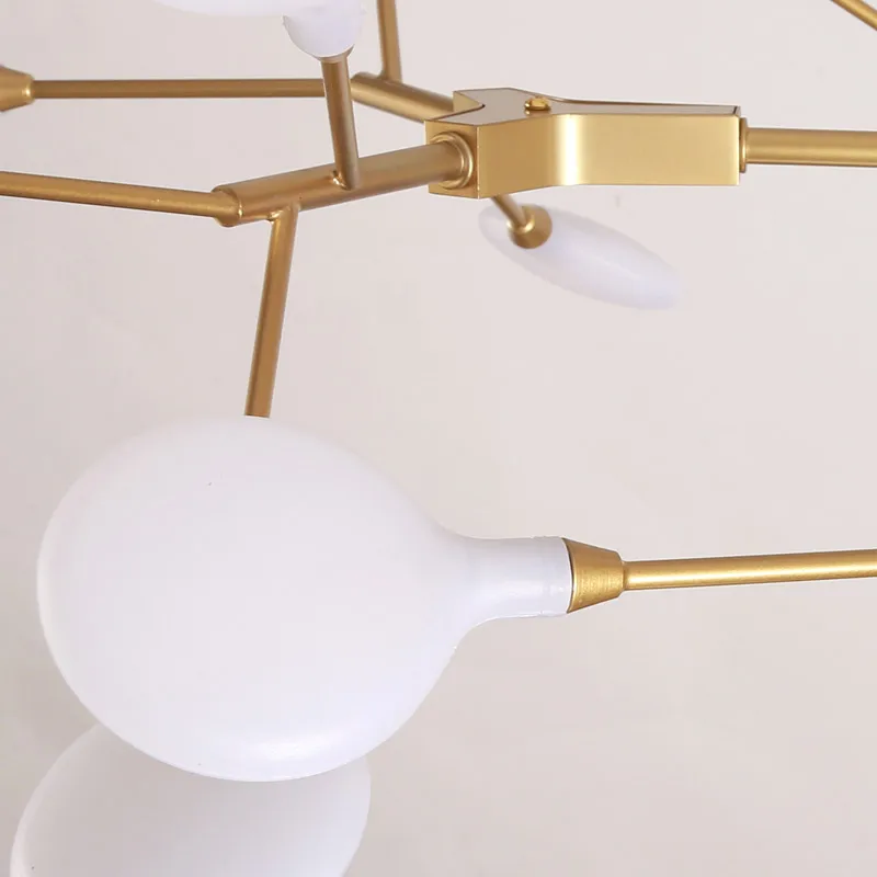 Золотая светодиодная люстра освещение для гостиной лампа Bedoom Кухонные