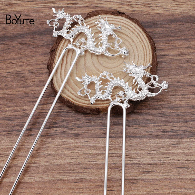 

BoYuTe Wholesale (5 Pieces/Lot) 60*26MM Metal Alloy Dragon Hair Stick Tiara Vintage Bridal Wedding Hair Jewelry Diy Accessories