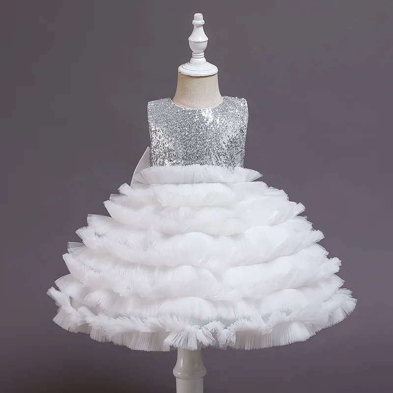 

Newborn Baby Clothes Sequin Baby Girls Dress Infantil Baptism Princess Dress For Girls 0 1 year Birthday Party Dress vestidos
