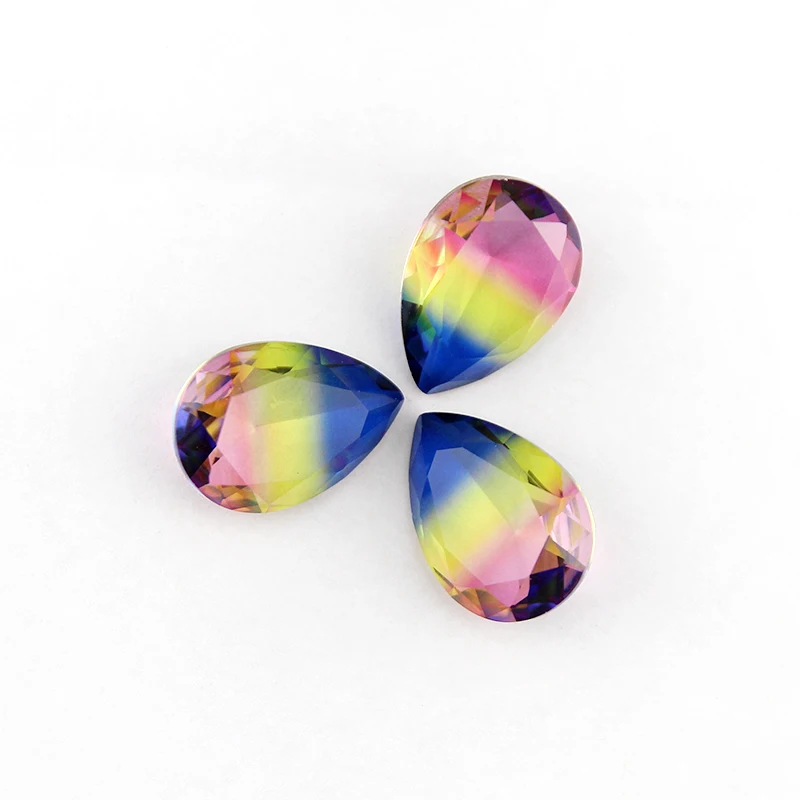 18*25mm teardrop Tourmaline rhinestone pointback pear fancystone multicolor color beads for jewelry decoration | Дом и сад