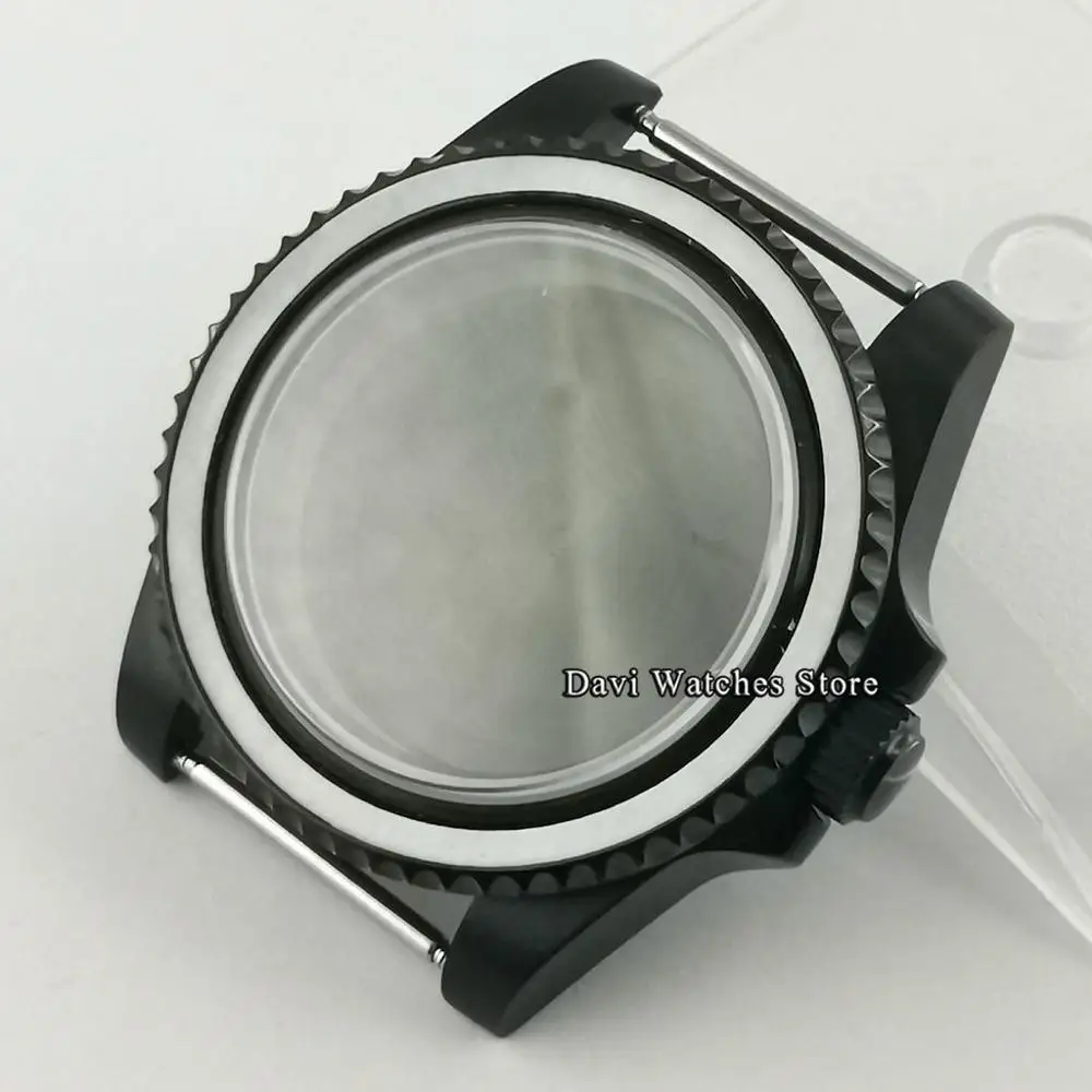 Однотонный черный чехол задняя крышка с сапфировым стеклом подходит для NH35 NH36 ETA