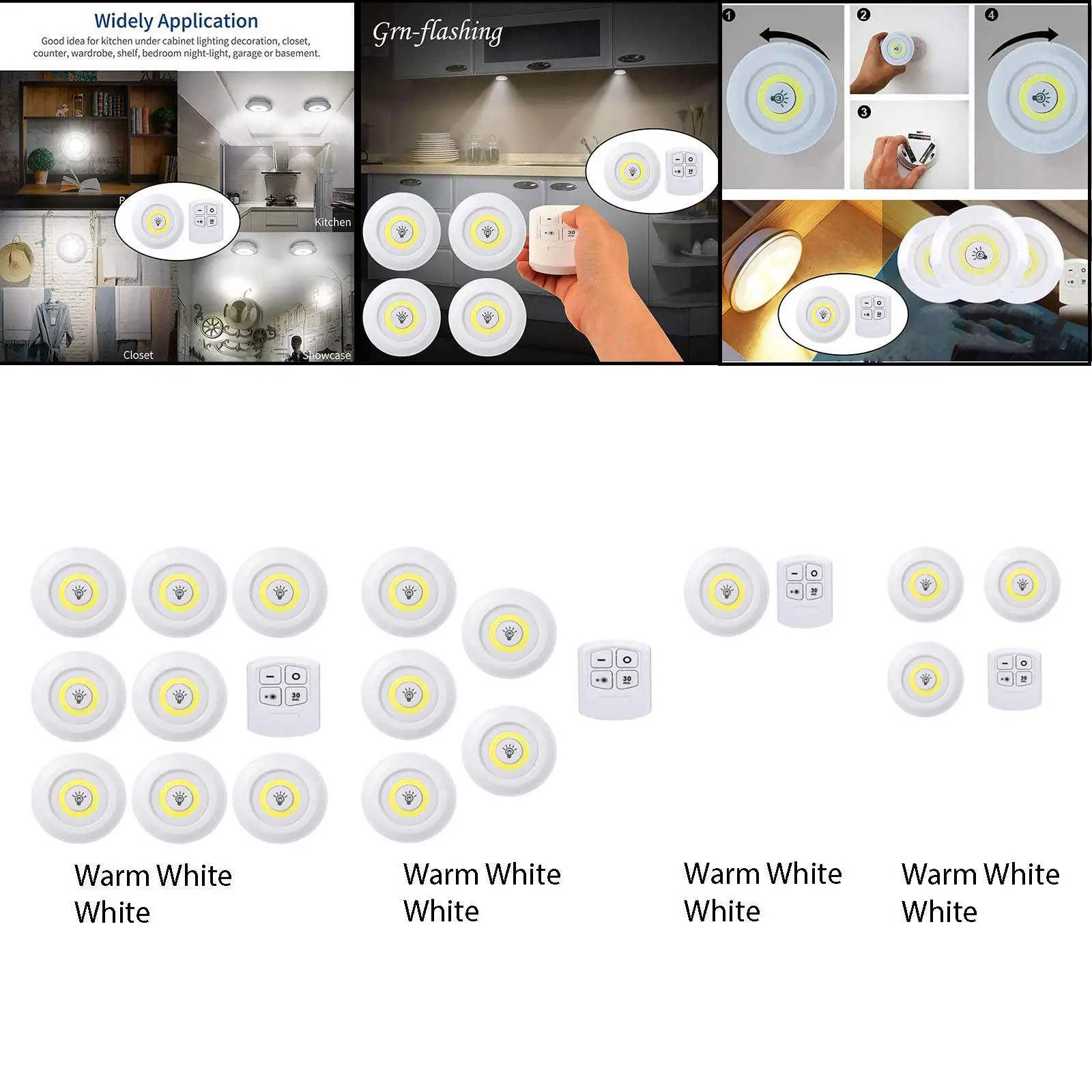 

Under Cabinet Light Battery Powered Wireless Night Light LED COB for Closet Wardrobe Stair Pantry Hallway Stair Kitchen