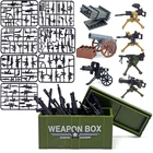 Модель военного оружия, пистолеты, аксессуары, коробка, кирпичи, снайперская винтовка Swat 98K, пистолет, солдат WW2, армейский конструктор MOC
