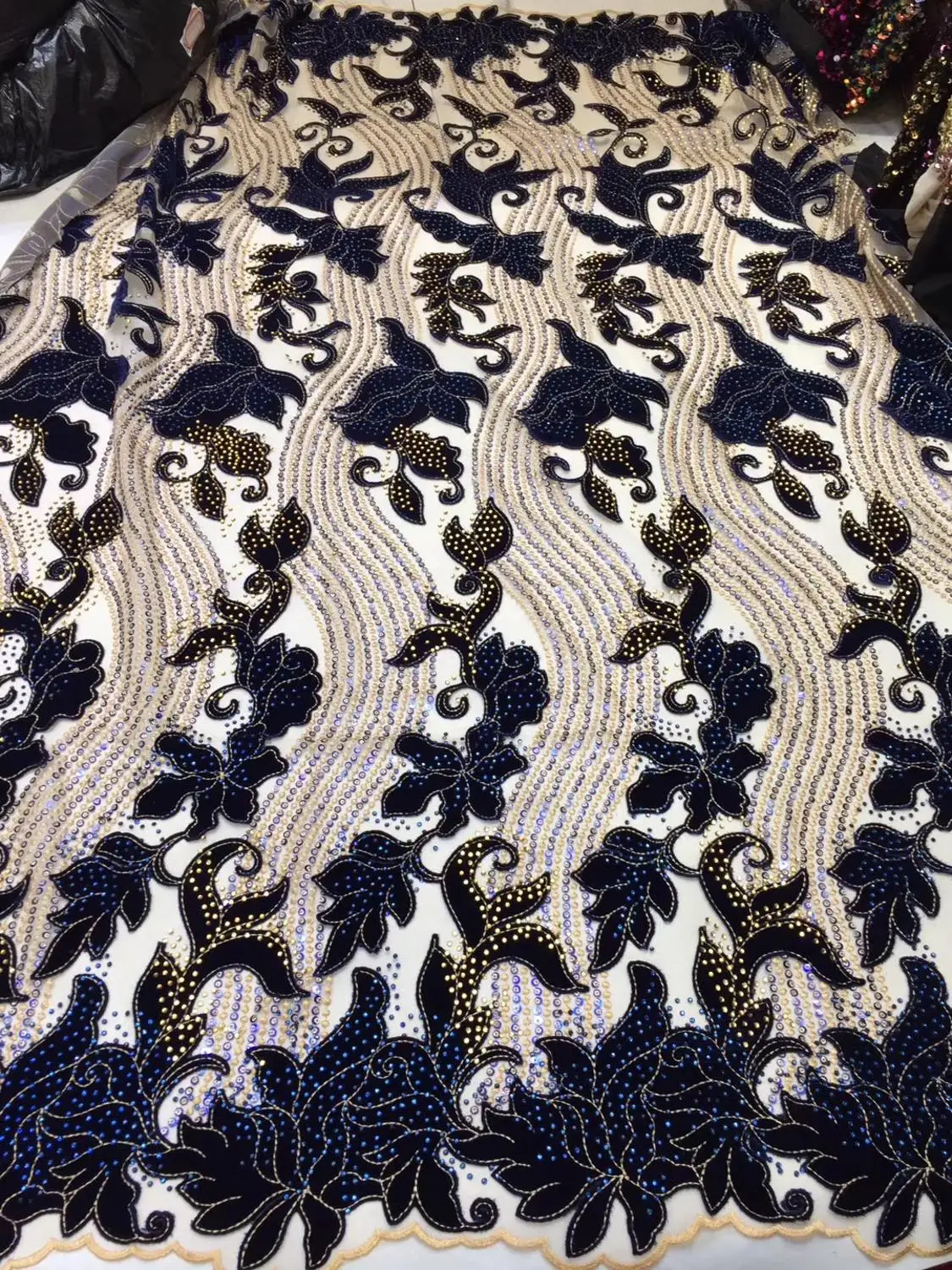Hot Selling Lace Fabric Nigerian Wedding French Latest Velvet Embroidery Net | Дом и сад