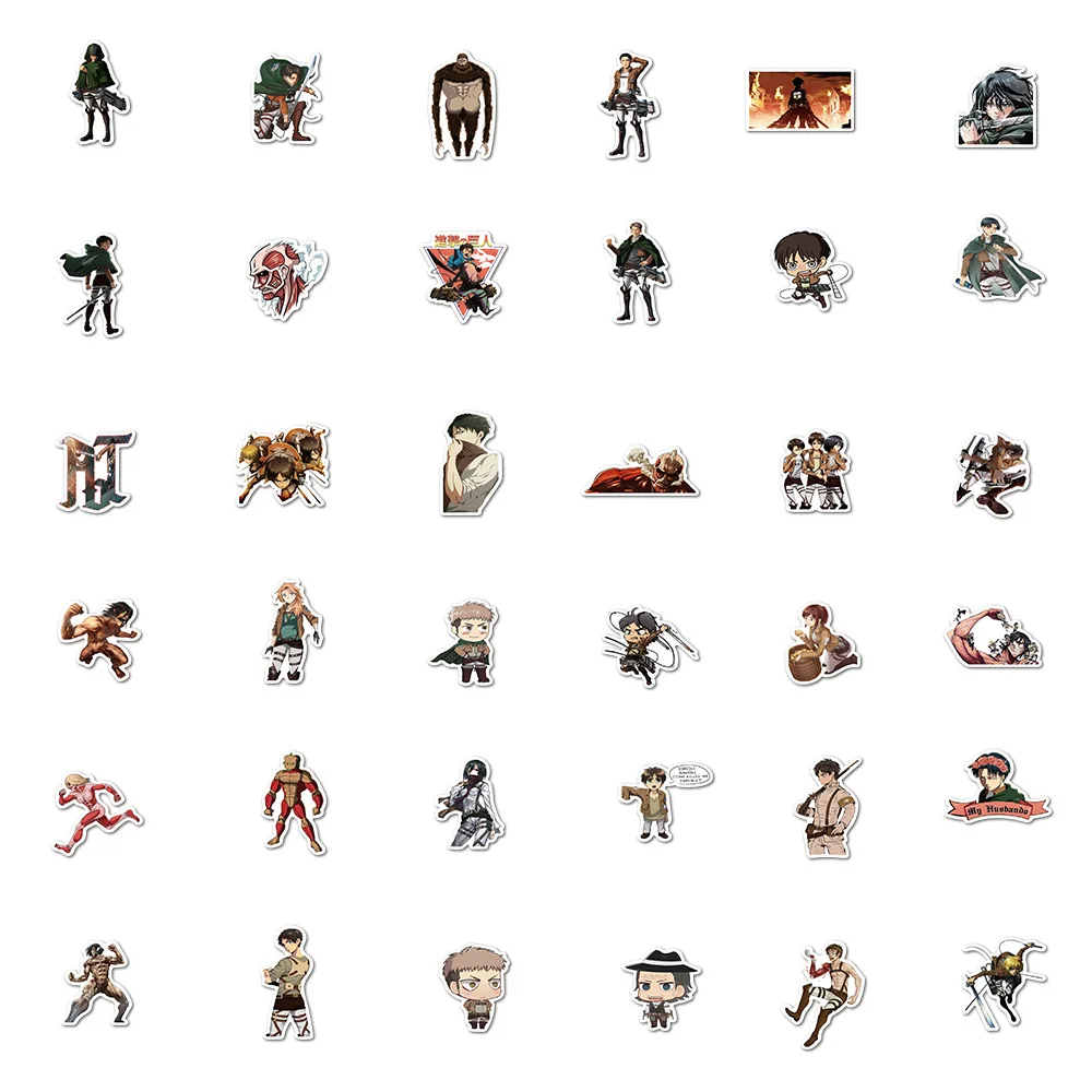 

10/50/100Pcs/Lot Attack On Titan Anime Stickers Laptop Guitar Motorcycle Skateboard Luggage Bicycle Waterproof Sticker Kids Toys