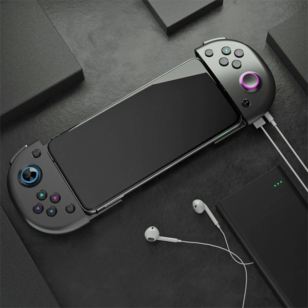 

Game Controller with Type C fast charging +Telescope phone holder Portable Game Handle Joystick Sensitive Buttons Design