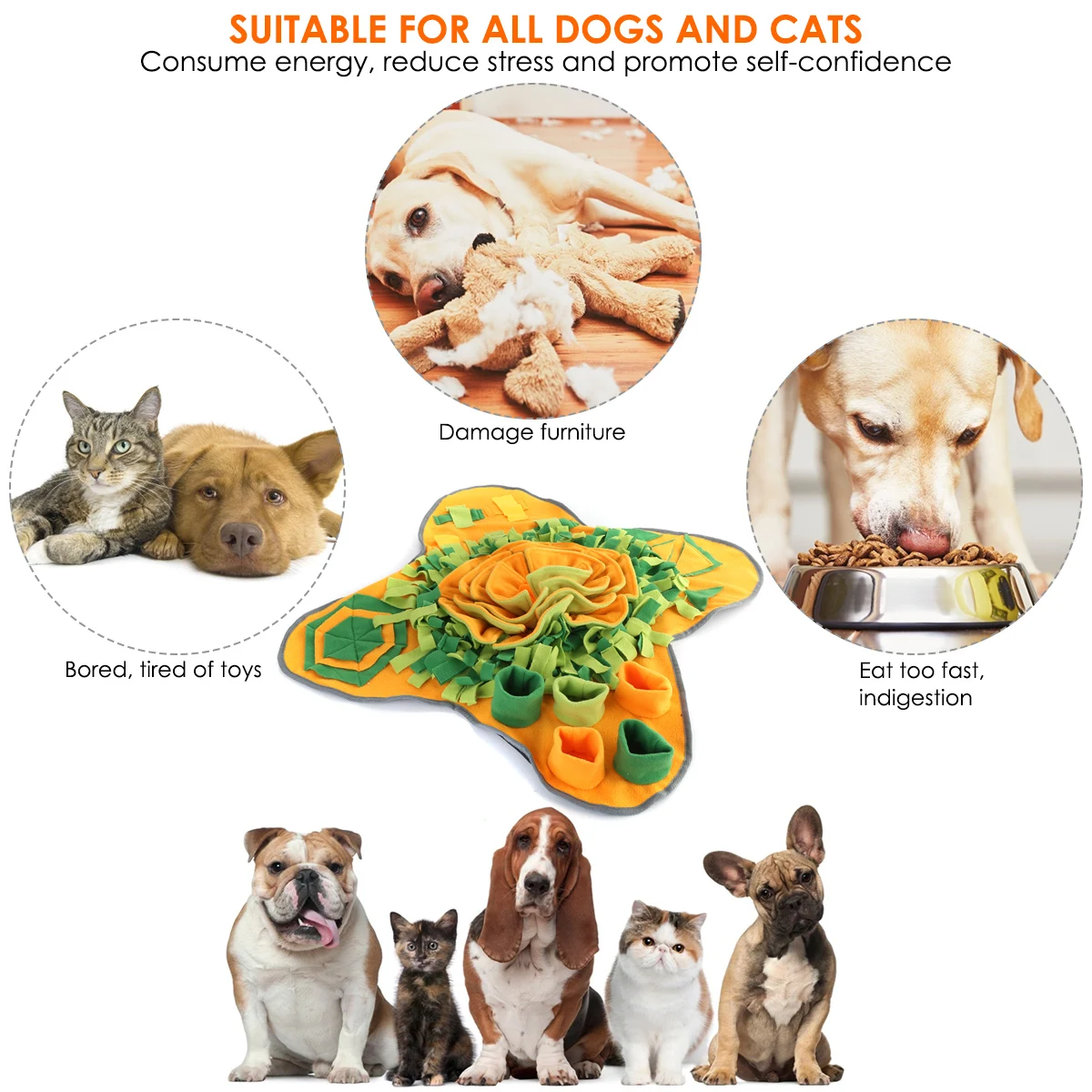 

Pet Snuffle Mat Dog Slow Feeding Mat Washable Foraging Training Puzzle Mat For Puppy Doggies bed for dog dog bed beds