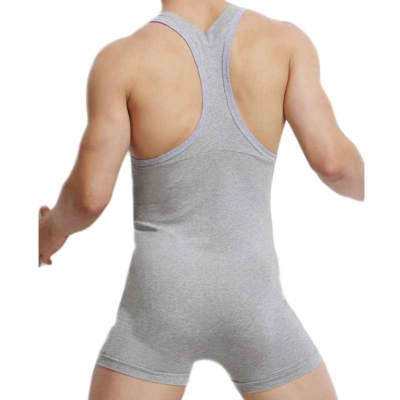 Mens Underwear Siamese Vest Male Cotton Sexy Pajamas  Panties Sexy Mens Bodysuit  COTTON