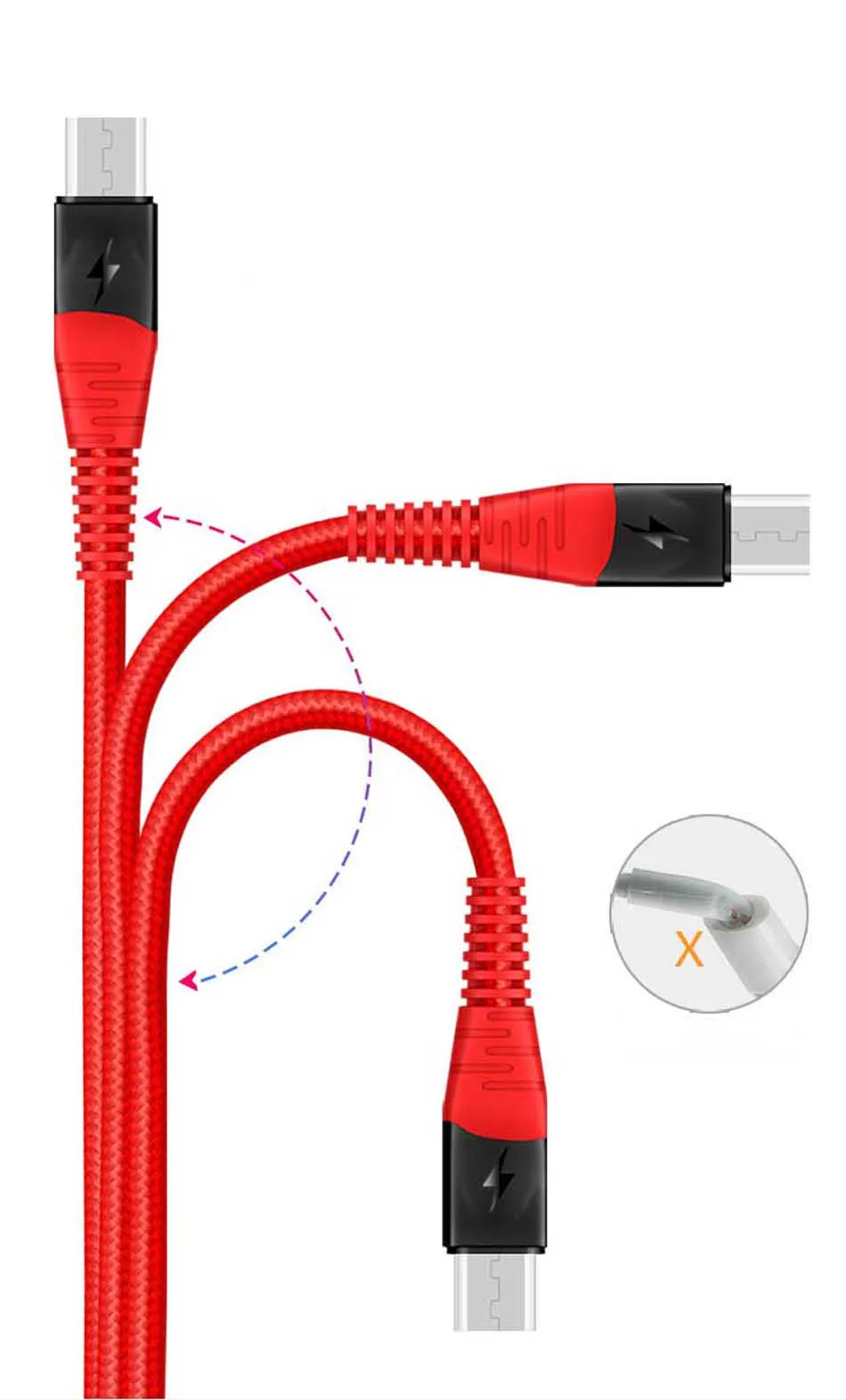 Oppselve Micro usb type-C кабель 2.4A Быстрая Зарядка Кабель Microusb для samsung Xiaomi Android мобильный телефон провод шнур 2 м