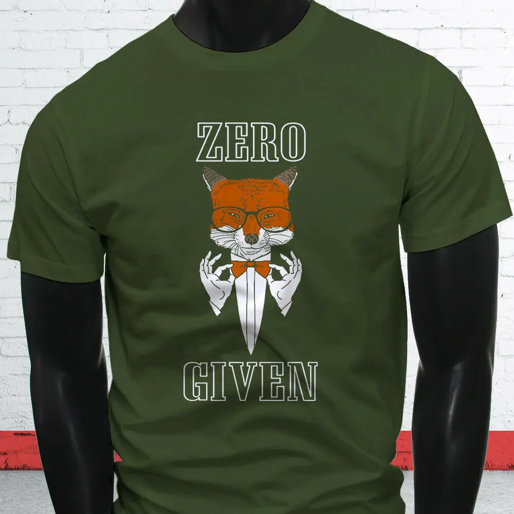 

Zero Fox Given Funny Animal Joke Gift Humor Mens Casual O-neck T-Shirt