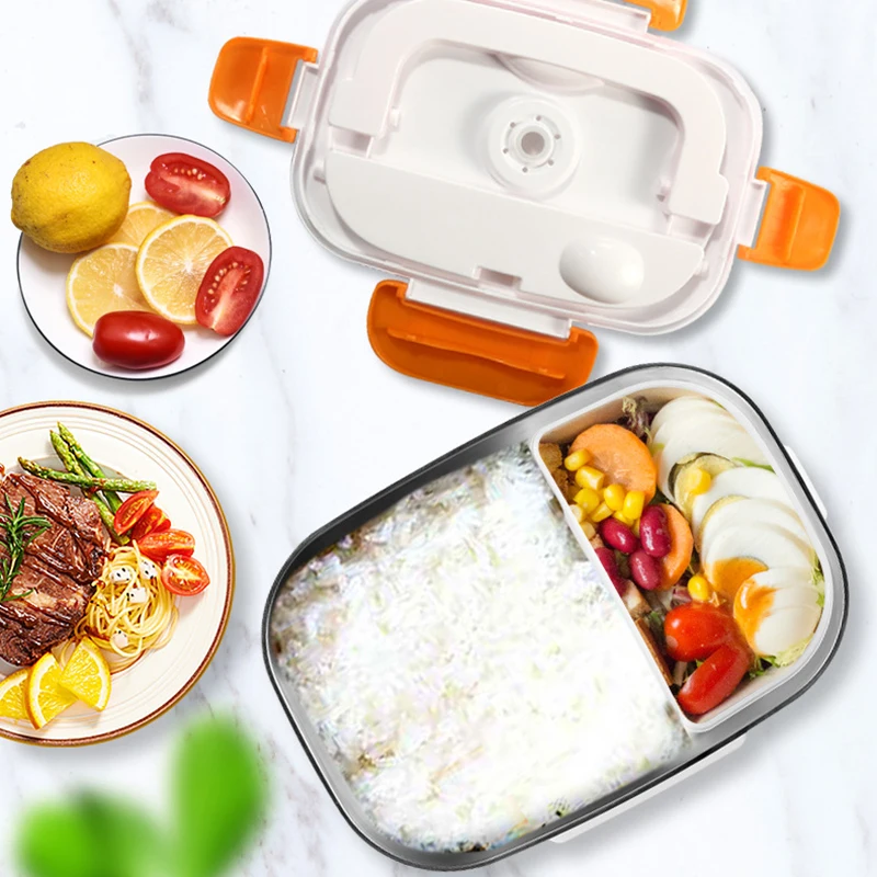 

12V 110V 220V Portable Electric Heated Lunch Box Household Car Office School Heating Bento Stainless Steel Food Warmer Container