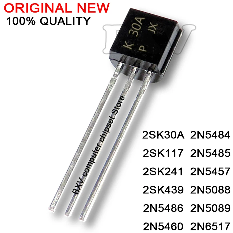 

Триод 2SK30A K30A 2SK117 2SK241 2SK439 2N5486 2N5460 2N5484 2N5485 2N5457 2N5088 2N5089 2N6517 2N6027 TO-92, 10 шт.