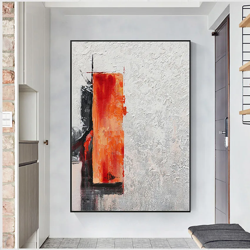 Ручная роспись маслом на холсте Красный абстрактный постер настенное украшение