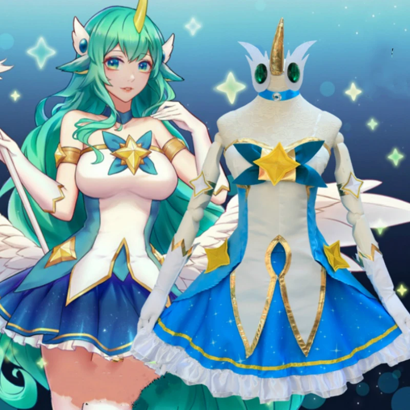Костюм для косплея Starchild Soraka аниме Лига Легенд Lol Женский костюм Хэллоуина |