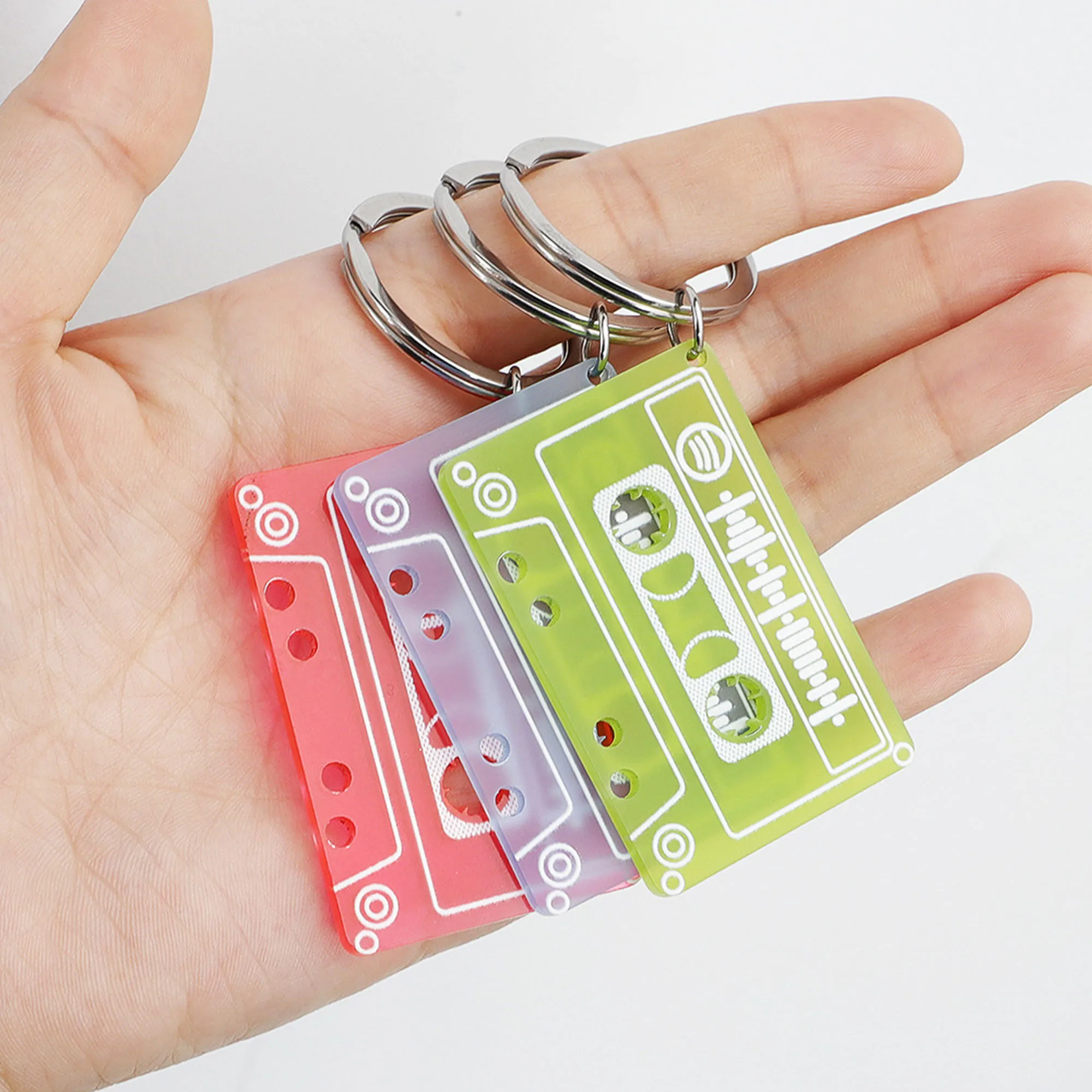 

Fashion Personalized Custom Spotify Music Scan Code Audio Tape Keychain Acrylic Audio Tape Shaped Song Code Keyring Jewelry Gift