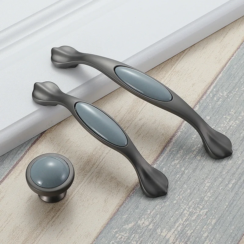Перламутрово серая керамическая ручка для кухни спальни современной мебели