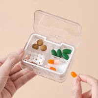 portable medicine box four in one multi purpose mini medicine plastic box cutter medicine separator pill cutter storage boxs