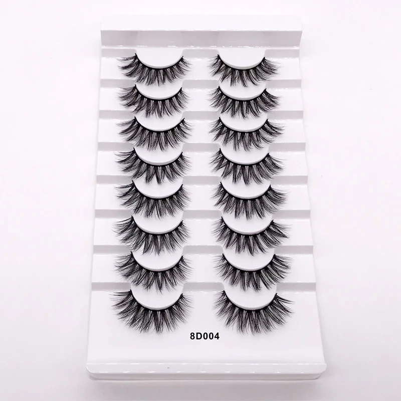 AY 8 Pairs 25 mm Mink Eyelashes lashes Bulk Woman Makeup Tools Eyelash Vendor 25mm mink Wholesale | Красота и здоровье