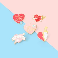 heart shape enamel pin red pink accessories brooches badges clothes backpack hats gift for people who hurts inside jewelry
