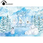 Allenjoy зимний фон Onederland день рождения синяя Страна Чудес Снежинка Пингвин медведь Декор Рождество Baby Shower баннер