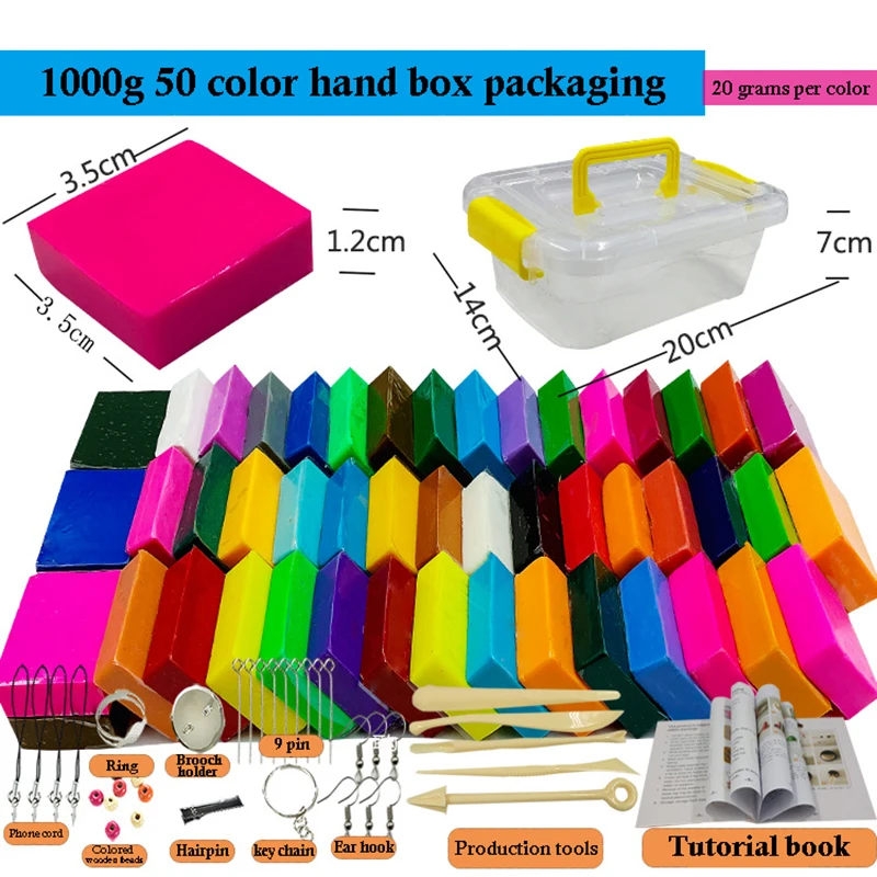 50 Цвета Полимерная глина светильник мягкой глины DIY мягкий литье Craft печь выпечки