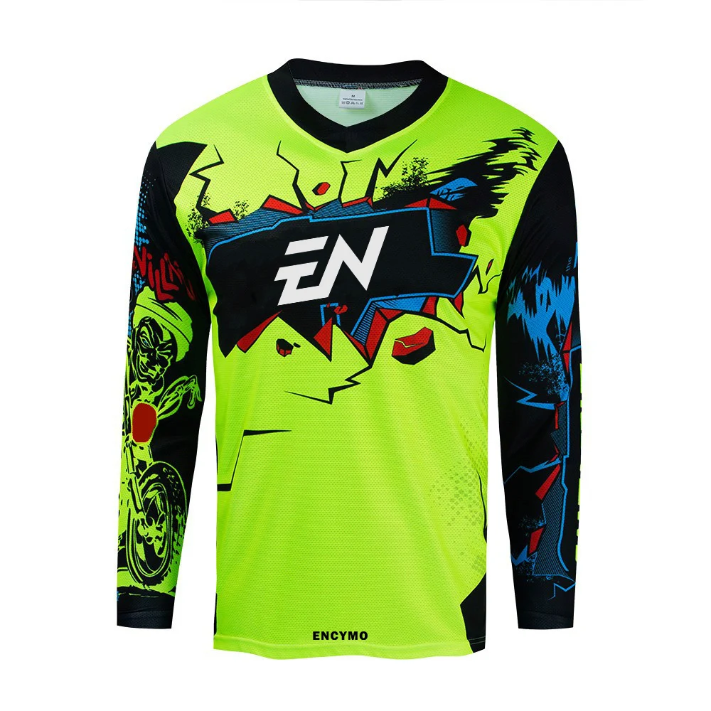 

ENCYMO Mountain Bike Motocross Mtb Sports Team Mountain Bike Jersey Enduro BMX DH MTB Cycling Jersey Motocro