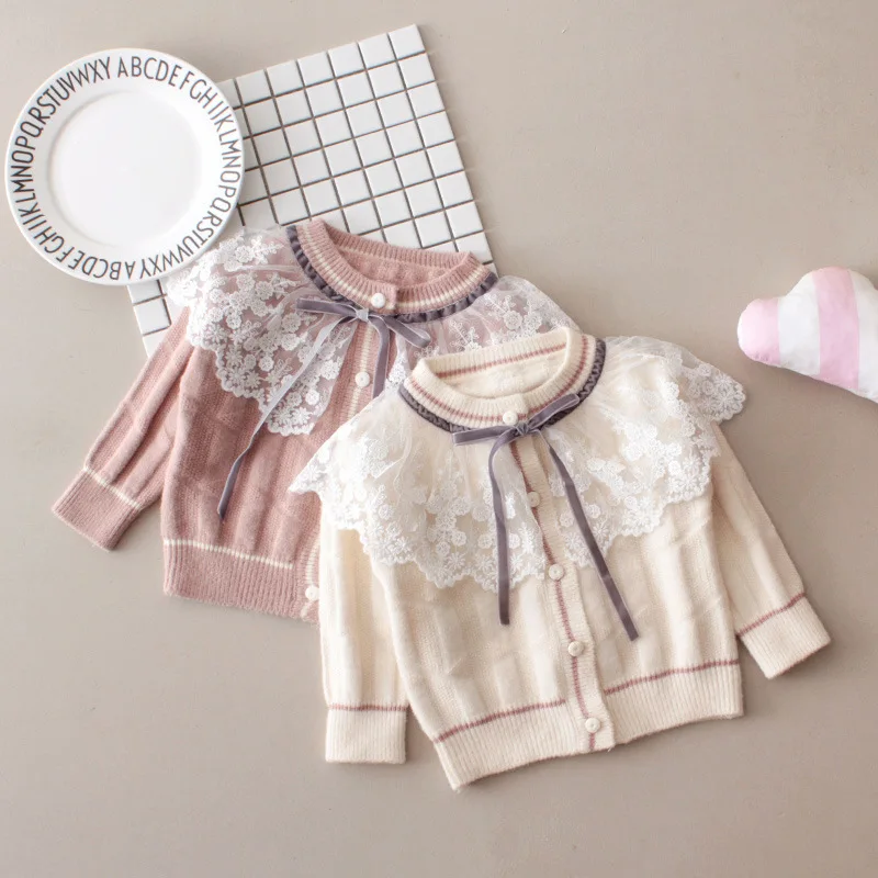 Одежда для девочек зимний детский вязаный свитер куртка вязаная одежда малышей