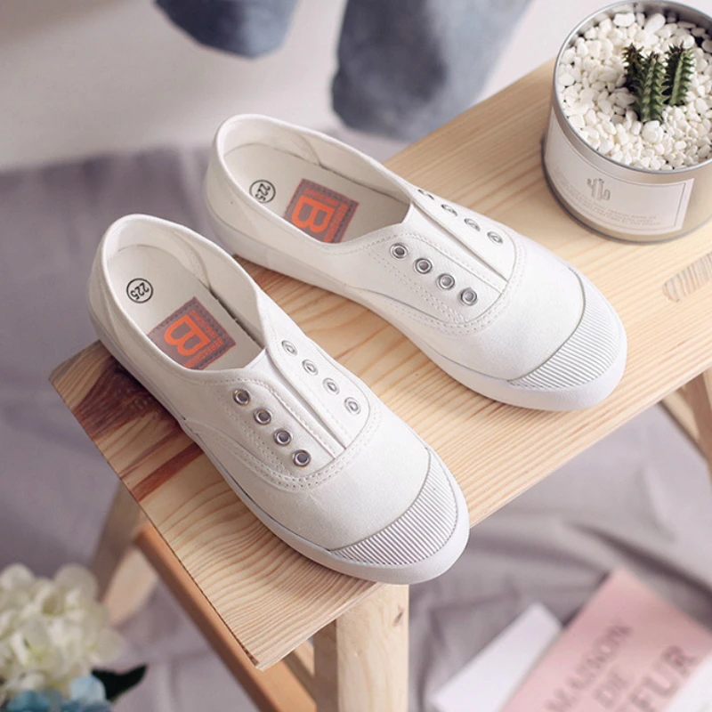 Кеды женские с эластичным ремешком холщовые кроссовки плоская подошва