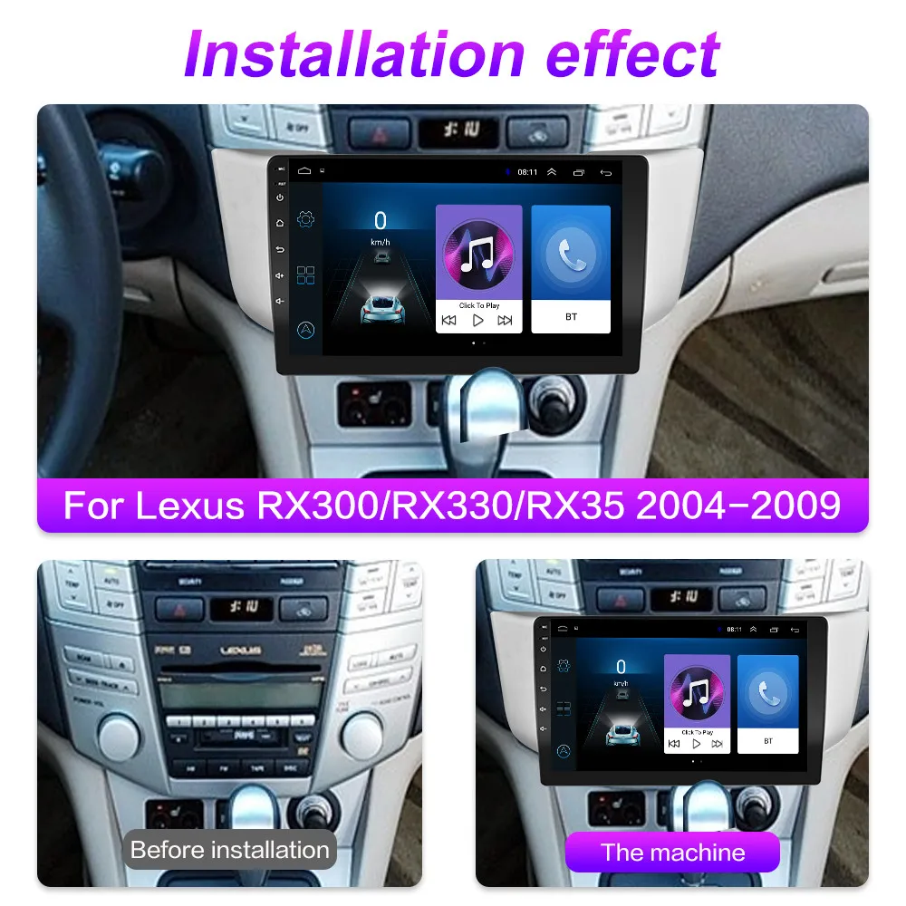 9 &quotAndroid 2 Din Автомобильный мультимедийный плеер для Lexus RX300 RX330 RX400H Toyota Harrier 2003 2009