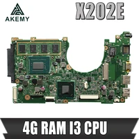 akemy x202e laptop motherboard for asus x202e x201e s200e x201ep test original mainboard 4g ram i3 cpu