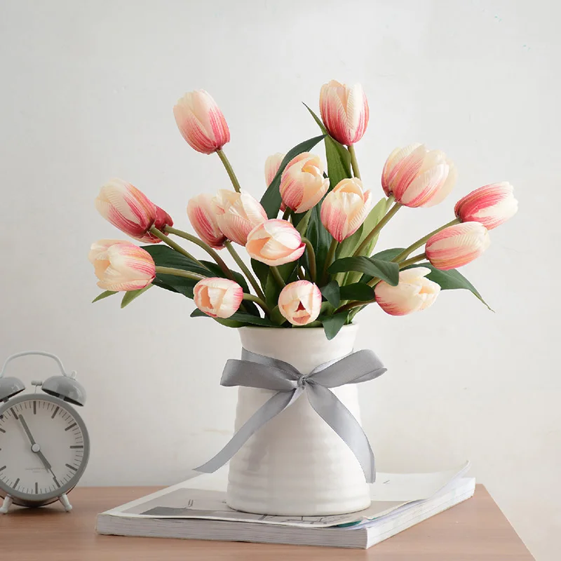 

Nordic Home Decor Artificial Flowers Tulips Living Room Desktop Ornament Fake Flower Potted Plant Mother's Day Gift Flower Decor