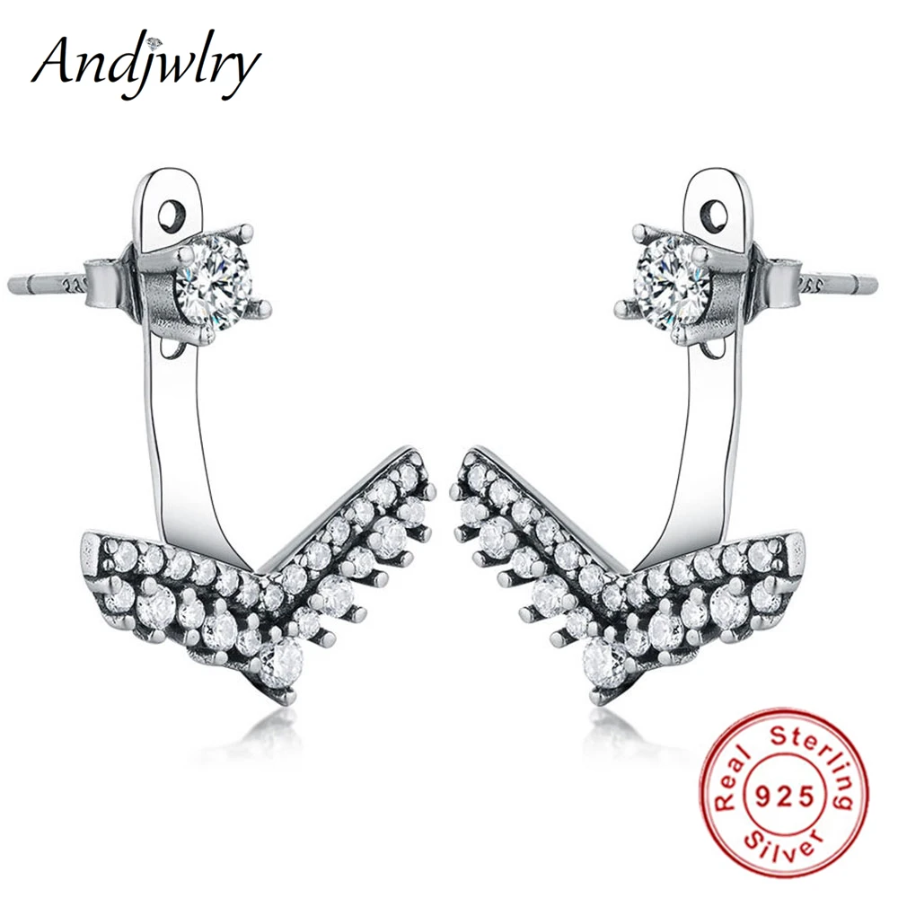 Подлинные серьги принцессы из стерлингового серебра 925 пробы прозрачные