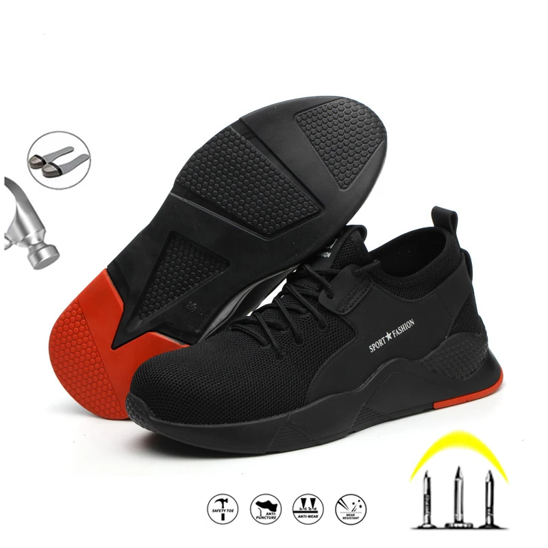 

Safety Shoes Men's Work Steel Toe Cushion Safety Toe Duty Breathable Non-slip Athletic Work Industrial & Anti-puncture Shoe
