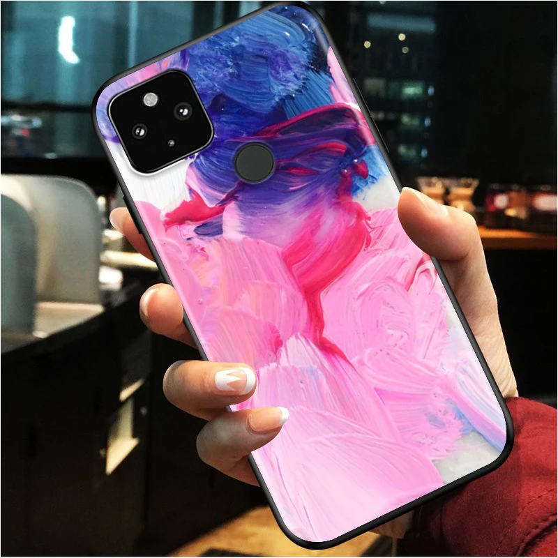 

Oil Painting Paints Shockproof Cover for Google Pixel 5 5A 4 4A XL 5G Black Phone Case Shell Soft Fundas Coque Capa