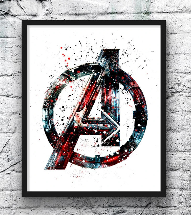 Живопись на холсте Marvel Avengers Watercolor - плакаты и печати супергероев для украшения стен в гостиной дома.
