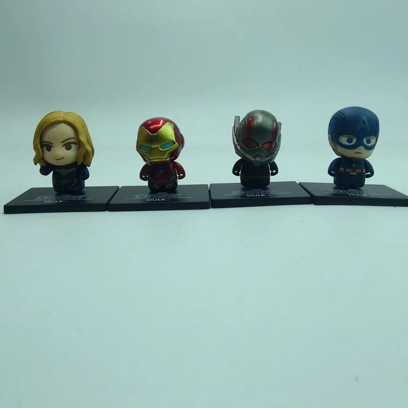 

Marvel Avengers Captain America Iron Man Ant-Man Captain Marvel Q-Version Kawaii Model Anime Figures Collect Ornaments