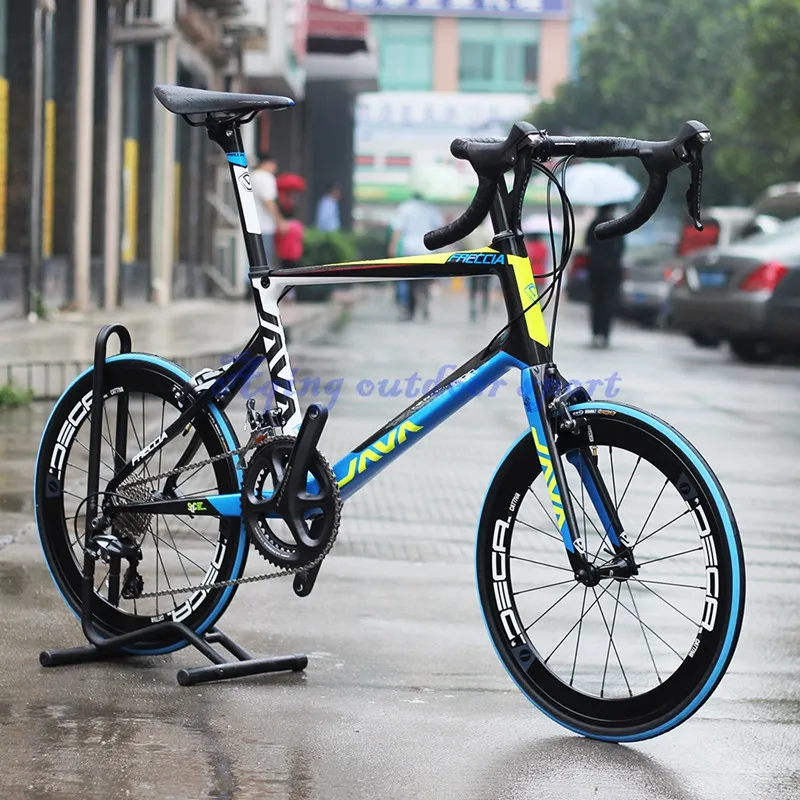 yellow blue Freccia карбоновый минивелотренажер 2" 1 1/8" 451 22 скоростной с 105, тормозной суппорт, Мини Велотренажер, городской Мини Велотренажер - Цвет: yellow blue