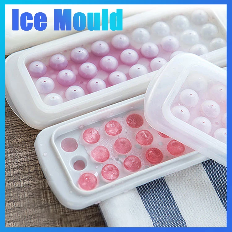 

27 Holes Ice Cube Maker Form For Ice Flexible Silicone Whiskey Cocktail DIY Round Ice Ball Ice Grid Party For Bar Kitchen Tool