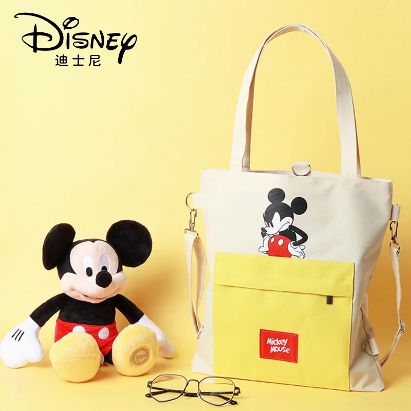 

Disney New Authentic Mickey Fashion Student Handbag Large Capacity Multifunctional Notebook Handbag Lady Shoulder Messenger Bag