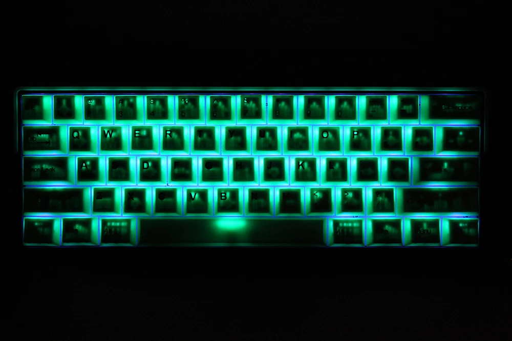 taihao haunted slime sprout abs doubleshot keycap translucent cubic for mechanical keyboard color of green colorway free global shipping