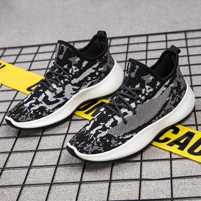 2020 Новая мужская обувь трикотажные кроссовки мужские клиновидные теннисные для