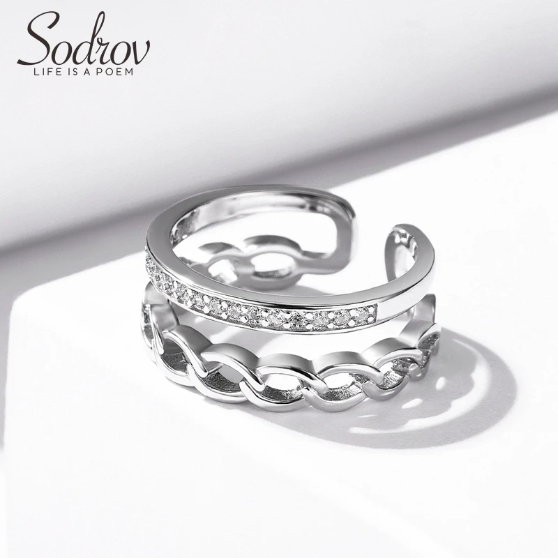 Sodrov 925 Sterling Silver Open Party Ring Jewelry for women HR048 Personalized