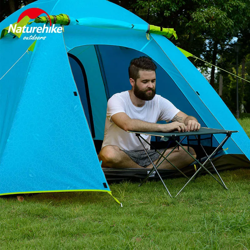 Günstig Naturehike Verbesserte P Serie 2 3 4 Personen Doppel Schicht Sonnencreme Anti-Uv Camping Zelt Outdoor Familie Picknick Zelt Für Reise
