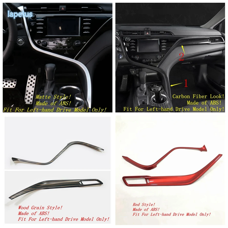 

Центральная панель управления Lapetus для приборной панели, декоративная панель, обшивка, подходит для Toyota Camry 2018 2019 2020 2021, вид под дерево