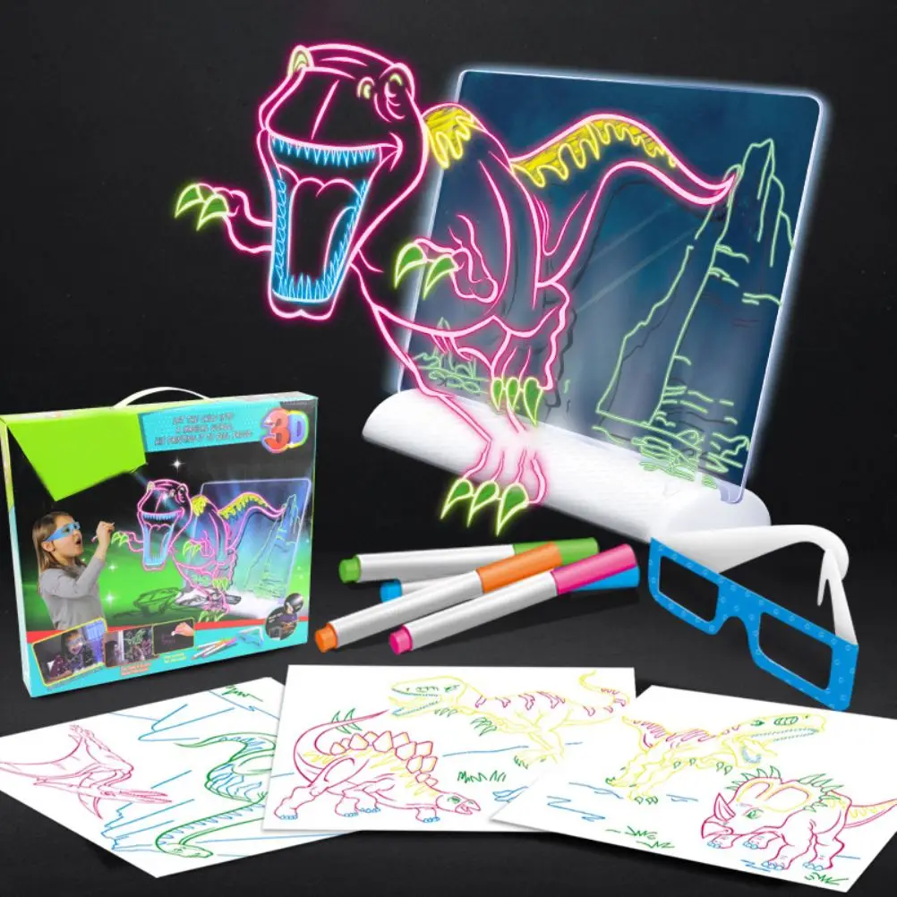 

3D Fluorescent Drawing Board LED Three-Dimensional Writing Board Drawing Board Graffiti Board Children'S Educational Drawing Toy