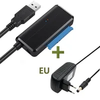 Кабель-Переходник USB 3,0/SATA III для жестких дисков 2,5 дюйма, 3,5 дюйма, SSD с входным разъемом постоянного тока, доставка по ЕС