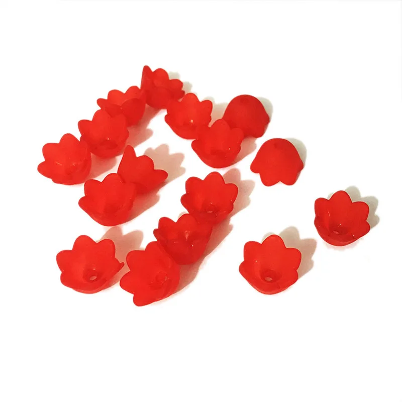 Красные весенние Цветные Цветочные бусины волоконные колпачки для маленьких