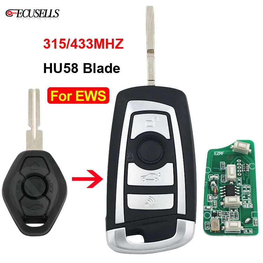Пульт дистанционного управления с 3 кнопками для BMW EWS 325 330 318 525 530 540 E38 E39 E46 M5 X3 X5 HU58