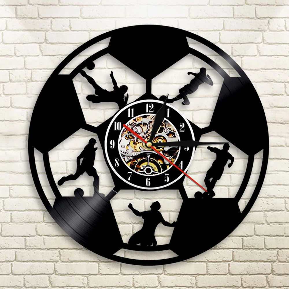 Настенные часы с виниловой пластиной для игры в футбол|Настенные часы| |