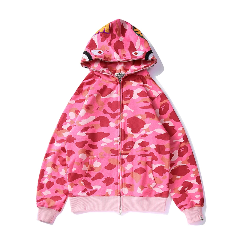 Новинка 2021 толстовки с капюшоном Bape Shark для мужчин и женщин повседневное пальто в